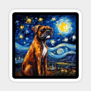 Boxer Dog Night Magnet