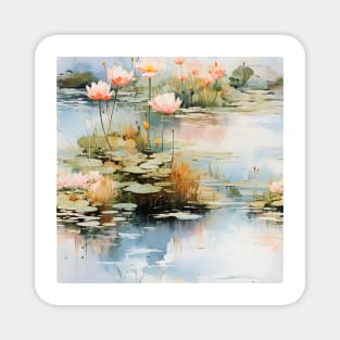 Monet Style Water Lilies 11 Magnet