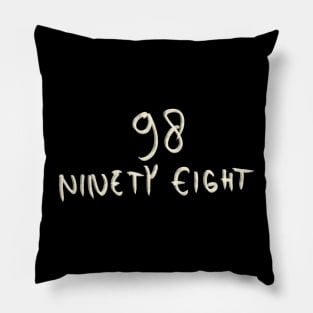 Hand Drawn Letter Number 98 Ninety Eight Pillow