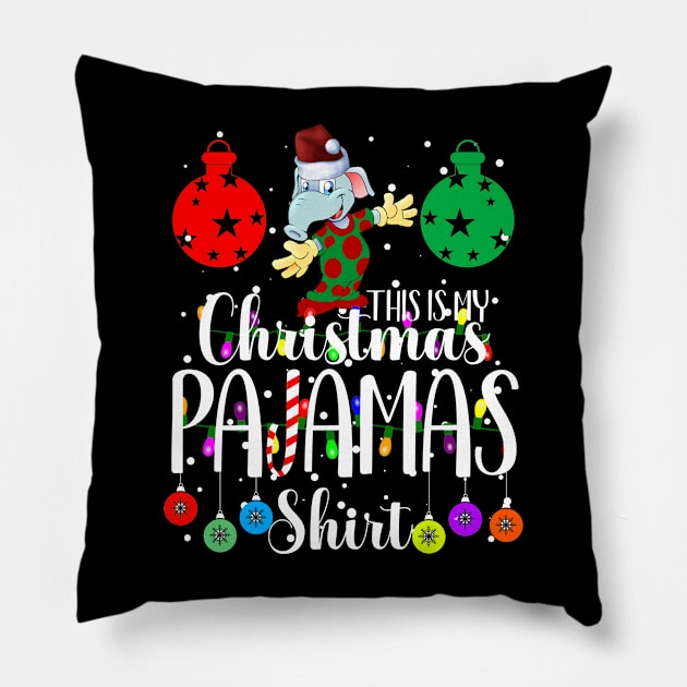 This Is My Christmas Pajama Outfit Xmas Lights Funny Holiday Pillow by CharJens