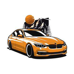 Yellow Orange F30 Sedan Mountains T-Shirt