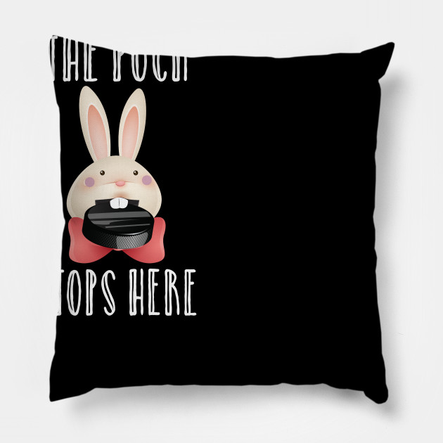 Easter Bunny Biting Hockey Puck The Puck Stops Here T Shirt