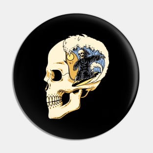 Surfing on the Skull Head Pin