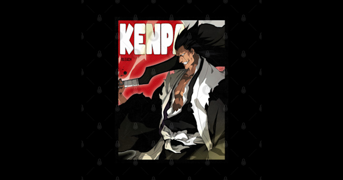 Kenpachi Red Comic Design Zaraki Kenpachi Sticker TeePublic