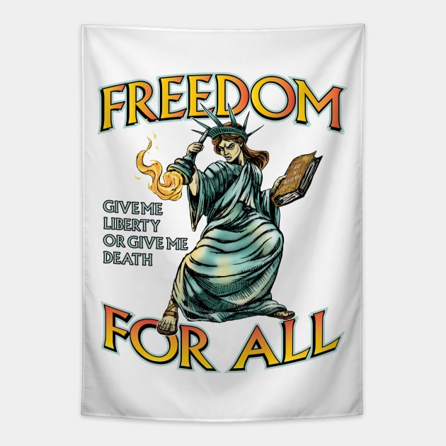 Freedom For All Lady Liberty Tapestry by Shawnsonart