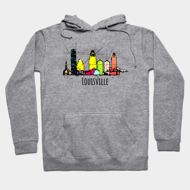 Louisville Kentucky Skyline Kids Zip Hoodie