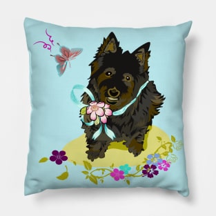 Black Terrier dog vector image Pillow