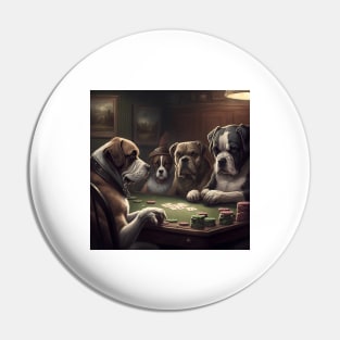 Confident Dogs Playing Poker illustration Pin