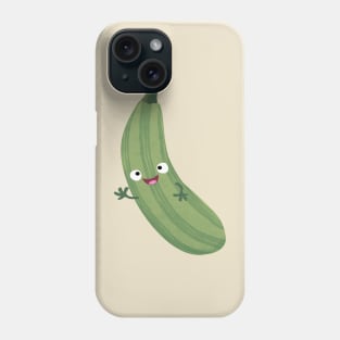 Cute zucchini happy cartoon illustration Phone Case