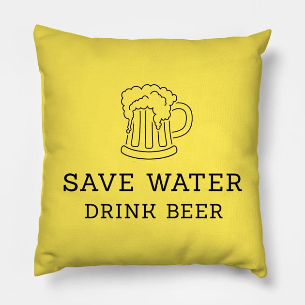 Save water drink beer Pillow by Florin Tenica