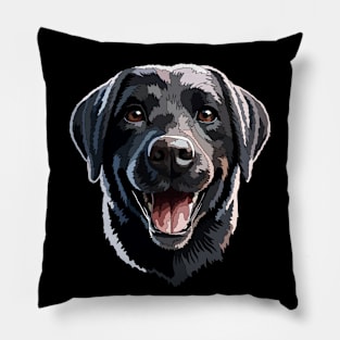 Happy Black Labrador Dog Pillow