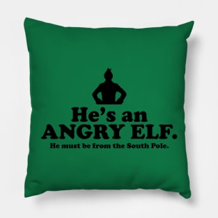 Elf Quote - Angry Elf (Black) Pillow