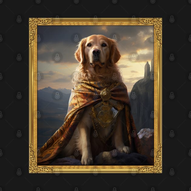 Noble Golden Retriever - Medieval Scottish Prince (Framed) by HUH? Designs