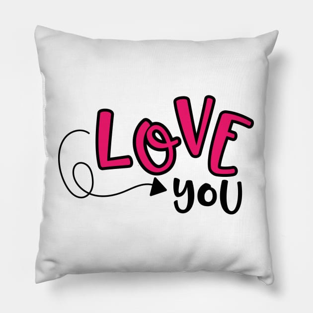 Love You Pillow by Spyder Art