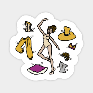 Paper Doll Pieces - Golden Ballerina Magnet