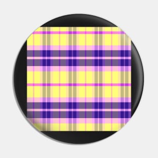 Vaporwave Aesthetic Ossian 1 Hand Drawn Textured Plaid Pattern Pin