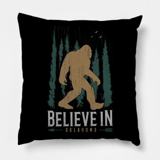 Believe In Oklahoma Bigfoot believers Pillow