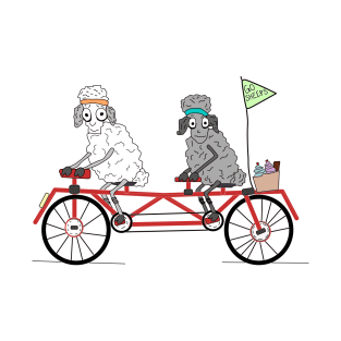 Sheeps on a tandem bike T-Shirt