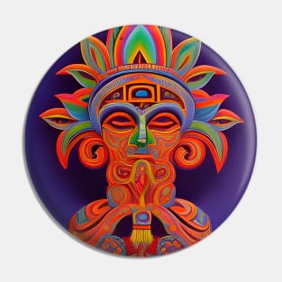 New World Gods (21) - Mesoamerican Inspired Psychedelic Art Pin