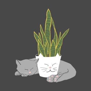 Cat with House Plant T-Shirt