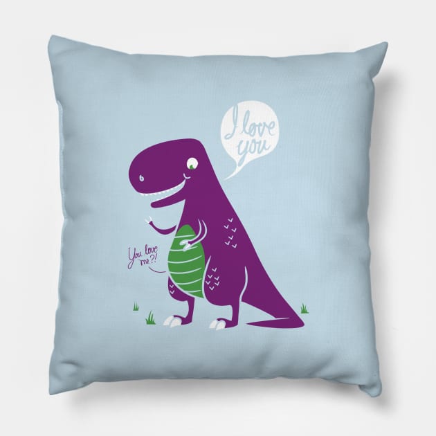 T-rex Loves You Pillow by ivejustquitsmoking