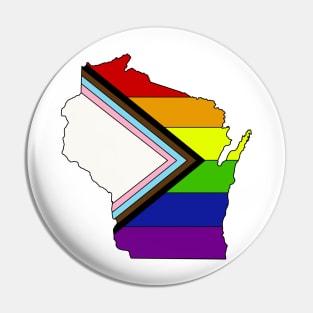 Progress pride flag - Wisconsin Pin