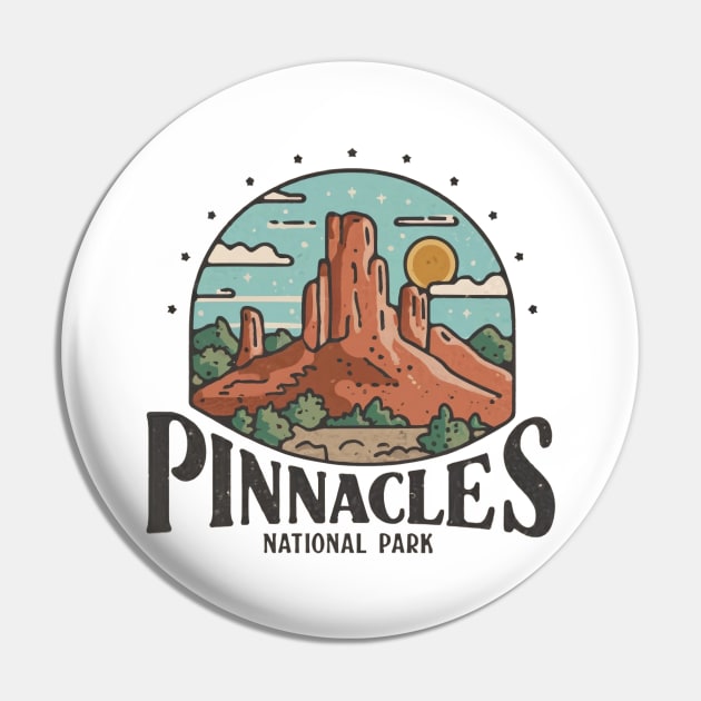 Pinnacles National Park Travel Sticker Pin by GreenMary Design