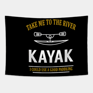 KAYAK TAKE ME TO THE RIVER PADDLING FUNNY SPORTS Mens Navy KAYAK Tapestry