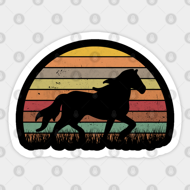 Icelandic horse tölt horse riding retro gift - Horse - Sticker