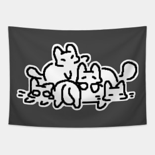 kitty pile Tapestry