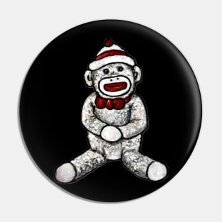 Sock Monkey Retro Pin