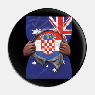 Croatia Flag Australian Flag Ripped Open - Gift for Croatian From Croatia Pin