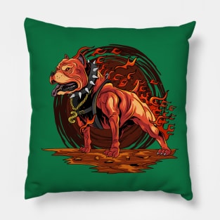 dog Pitbull fire Pillow