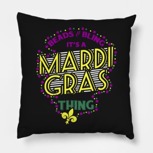 Beads and Bling a Mardi Gras Thing Pillow