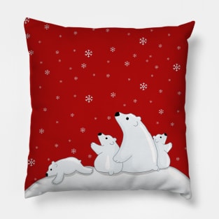 Polar Bear Family Pillow