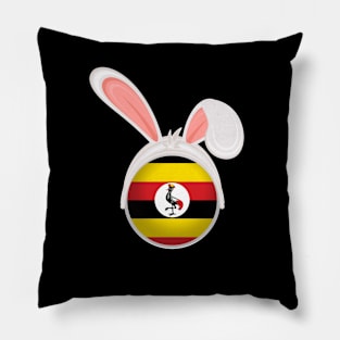 happy easter Uganda bunny ears flag cute designs Pillow