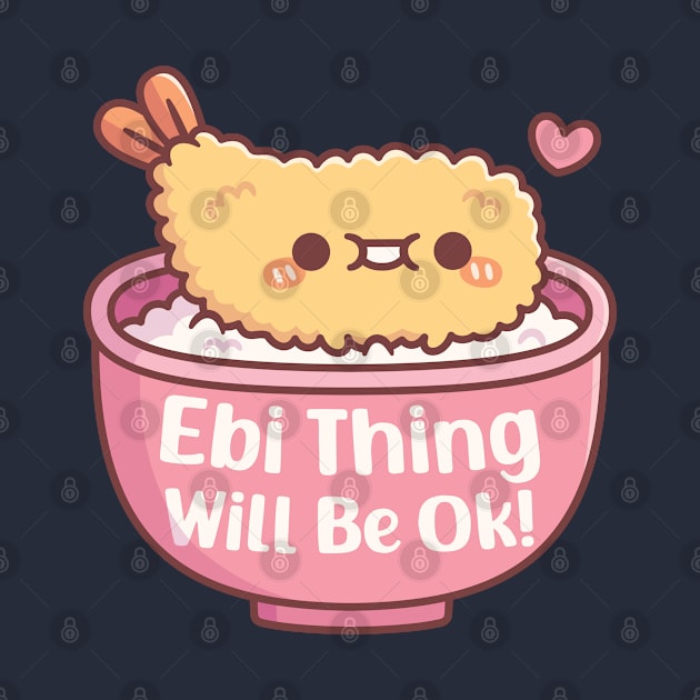 Cute Prawn Tempura Ebi Thing Will Be Ok Pun by rustydoodle