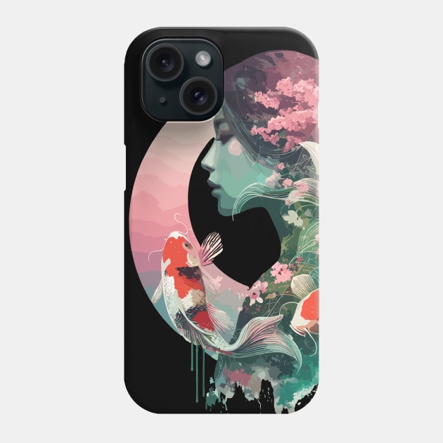 Koi Fishes Zen Woman Phone Case by FanArts