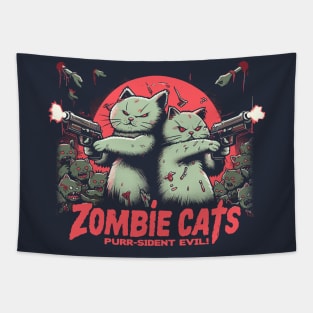 Zombie Cats Purr-sident Evil! Tapestry