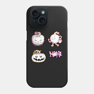 Halloween B&W Jack O' Lantern Sticker Pack Phone Case