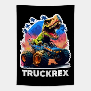 T-Rex Truck, Monster Truck - 4 Tapestry