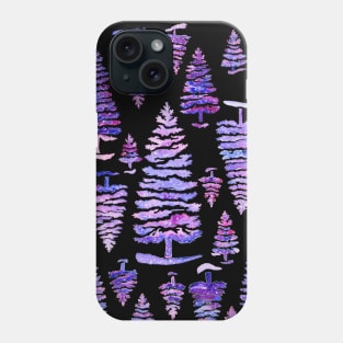 Cosmic pines watercolor pattern Phone Case