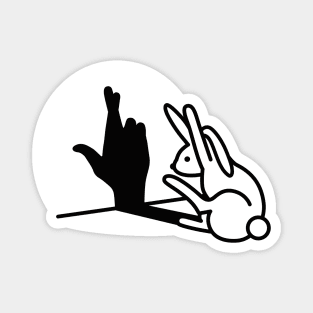 Rabbit shadow hand crossed fingers hand sign liar Magnet