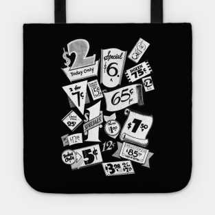 Bargain Retro tags Bw Tote