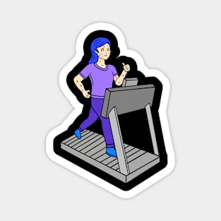 Pretty girl on treadmill Magnet