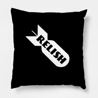 Bomb Relish Circle Logo Black Pillow