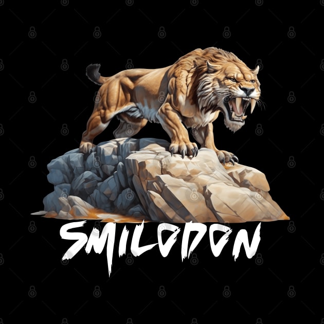 Smilodon Saber-Toothed Cat SaberTooth Tiger Design by Terra Fossil Merch