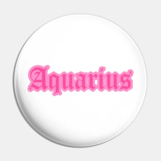 Aquarius Zodiac Pink Astrology Aesthetic Pin