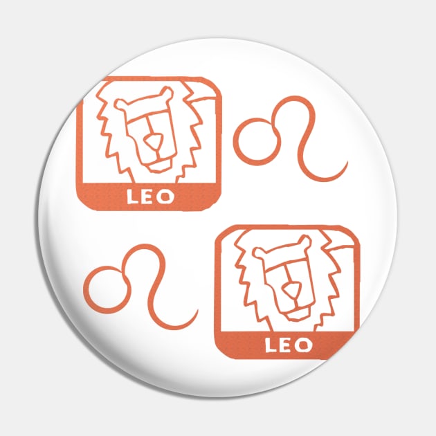 Leo Birth Sign - Orange Pin by BurritoKitty