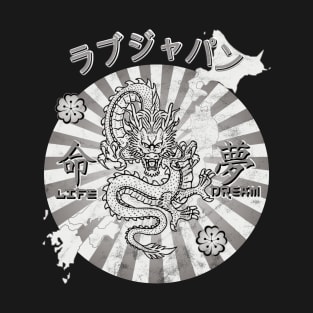 Dragon Japanese Streetwear Vaporwave Aesthetic Japan Kanji Character 626 T-Shirt